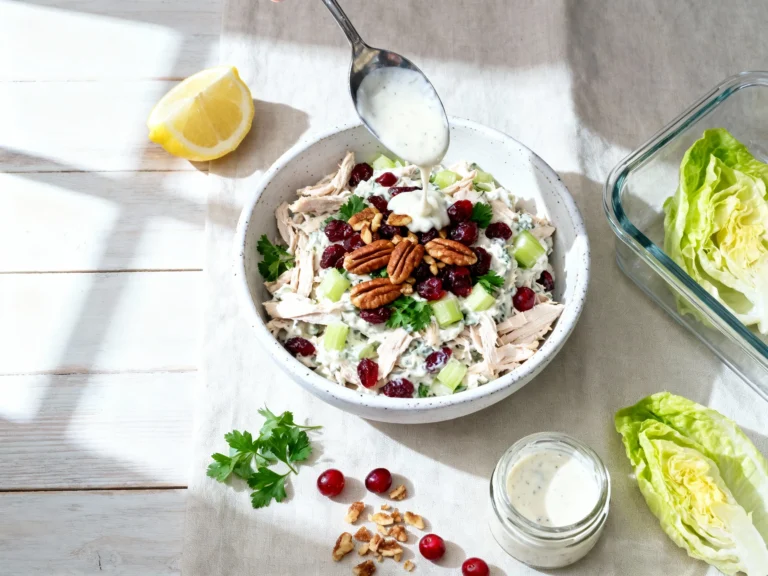 Healthy Leftover Turkey Salad With Cranberries & Pecans