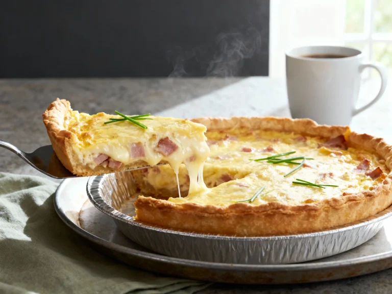 Easy Ham and Cheese Quiche With Frozen Pie Crust