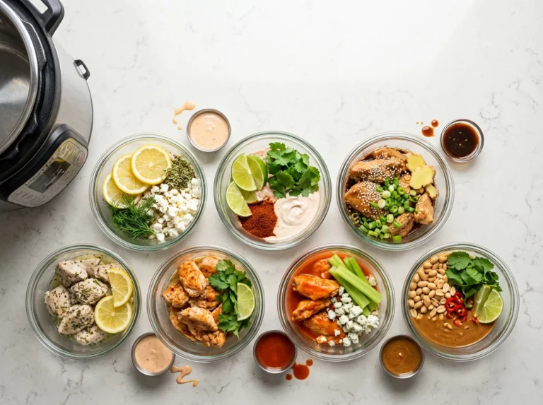 Healthy Instant Pot Chicken Meal Prep Bowls (5 Flavors in 30 Minutes)
