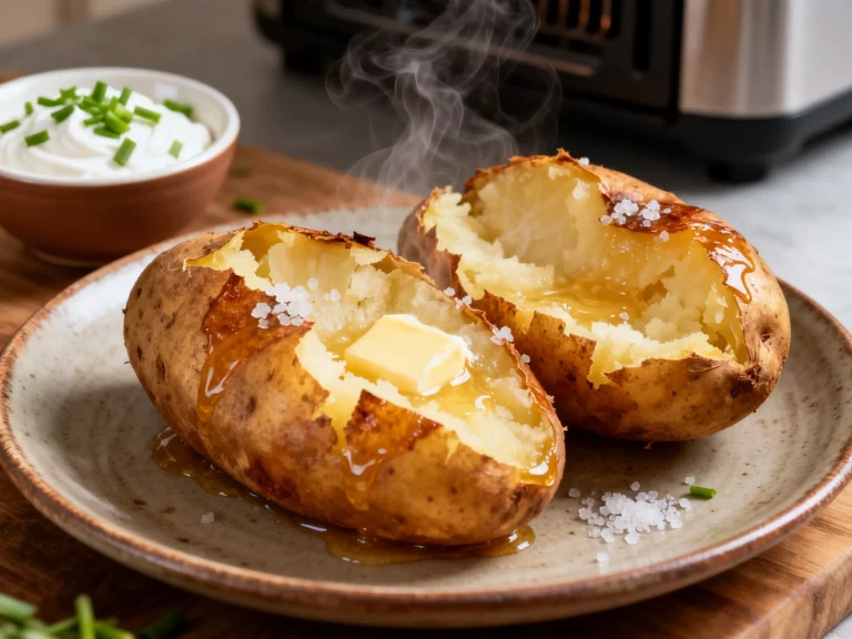 Air Fryer Jacket Potatoes That Crackle, Not Crumble