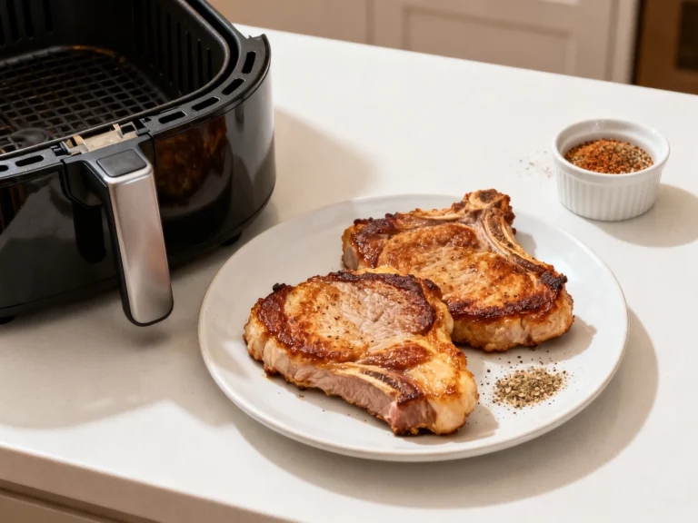 Frozen Pork Chops in Air Fryer: Dinner in 15